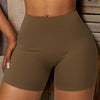 Brown High Waist Activewear Shorts