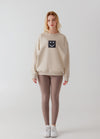 Full body view of "Pixel" Taupe Sweatshirt