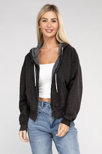 Fleece Cropped Zip-Up Hoodie specification