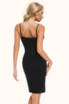 Back view of black Basic Bae Full Size Built-In Shapewear Scoop Neck Sleeveless Dress