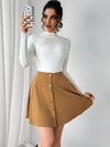 Buttoned Mini Skirt