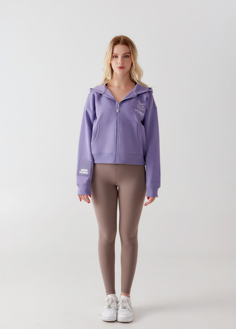 Bunny Crop Zip-up Hoodie