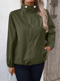 Ivy Lane Pocketed Zip Up Long Sleeve Jacket