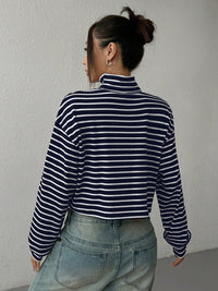 Striped Turtleneck Long Sleeve T-Shirt