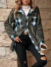 Plaid Contrast Dropped Shoulder Coat