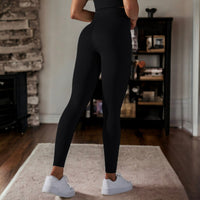 Black high Waist Middle Seam Leggings