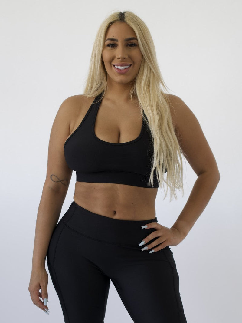 Another full body view of Sports Bra | CLASSIC BLACK