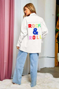 MULTI COLOR LETTERS FRINGED HEM DETAIL SHIRT