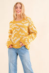 Front view of And The Why Full Size Textured Pattern Contrast Sweater