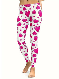 Heart Print Skinny Pants