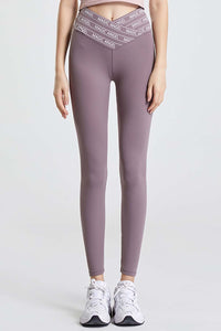 Purple Wide Waistband Sports Pants