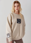 Zoom in view of "Pixel" Taupe Sweatshirt