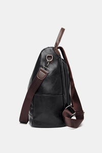 PU Leather Large Backpack Bag