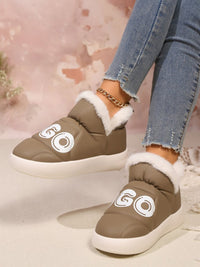 Letter Thermal Platform Slip-On Boots