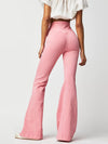 Back view of Asymmetric Waist Flare Jeans