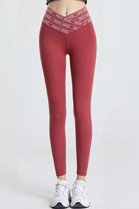 Red Wide Waistband Sports Pants