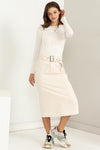 PROFESSIONAL POISE BUCKLED BELT CARGO SKIRT