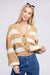 front view of Striped Colorblock Cardigan