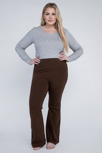 Plus Everyday Flare Bottoms Brown