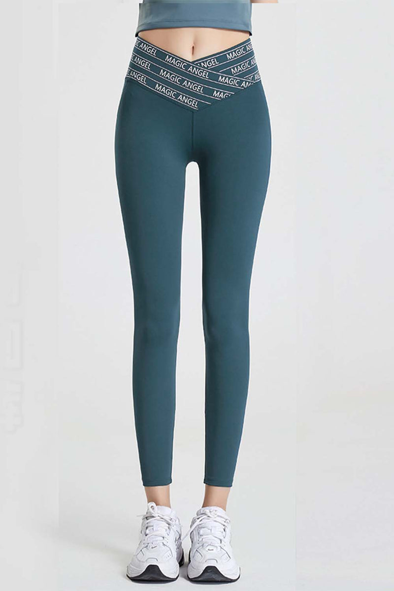 Green Wide Waistband Sports Pants