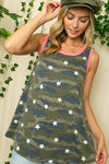 PLUS CAMOUFLAGE STAR PRINT TANK TOP