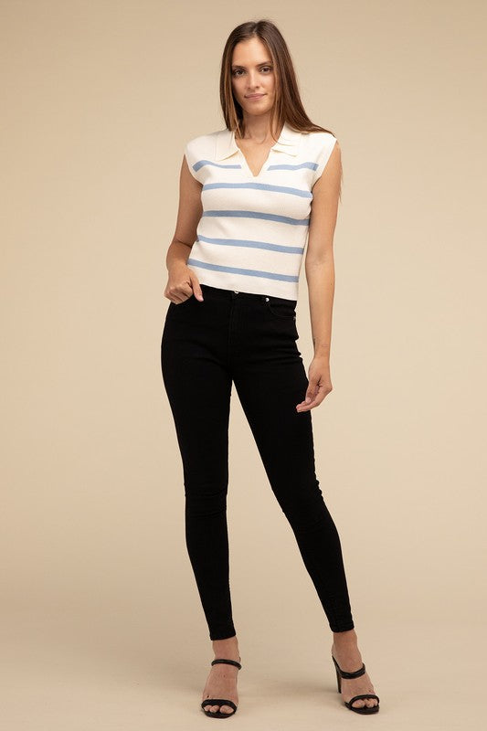 Striped Polo Vest for teens