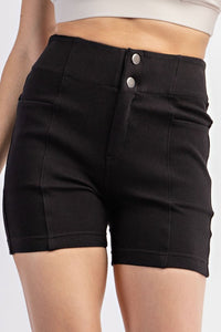 Black Cotton Stretch Twill Short Pant