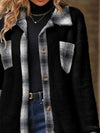 Plaid Contrast Dropped Shoulder Coat