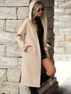 Ivy Lane Button Up Long Sleeve Hooded Coat