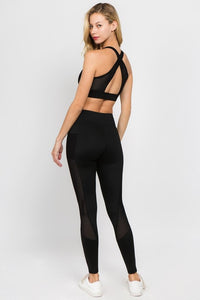 back view of black leggings