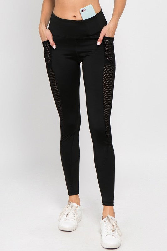 front view of black leggings