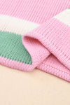 Color Block Round Neck Drop Shoulder Sweater