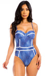 One piece swimwear Denim look