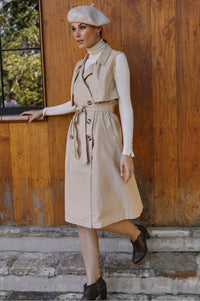 Full view of Arden Belted Vest Trench 