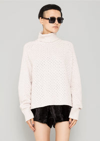 SWEATER TURTLENECK - KNIT PEARL beige