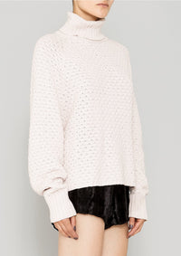 SWEATER TURTLENECK - KNIT PEARL beige