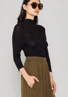 WINTER SHIRT TURTLENECK STRETCH - KNIT TRANSPARENT black by BERENIK