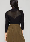 back of WINTER SHIRT TURTLENECK STRETCH - KNIT TRANSPARENT black