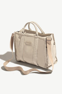 left side view of the Sloane Tote - Taupe