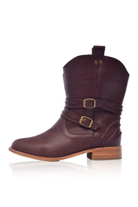 Burgundy Barcelona Leather Boots