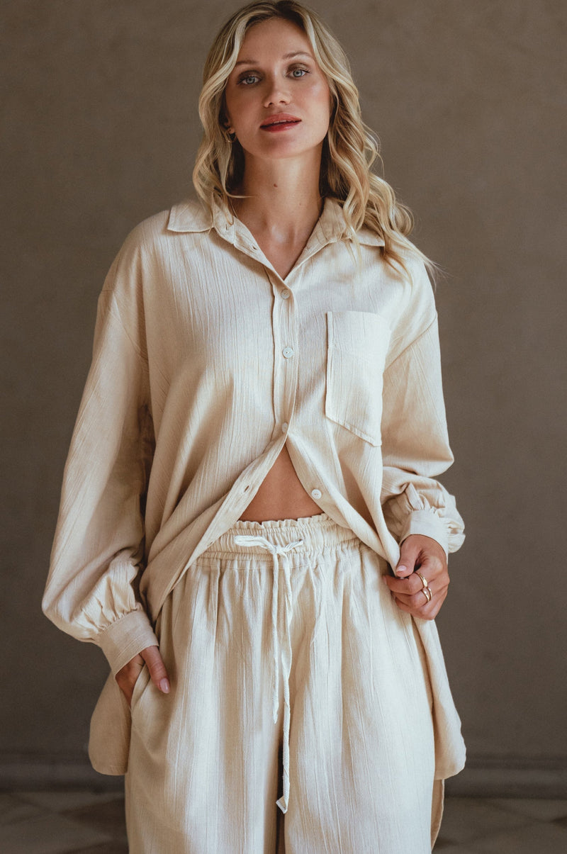 Calin Wide Leg Linen Pants 