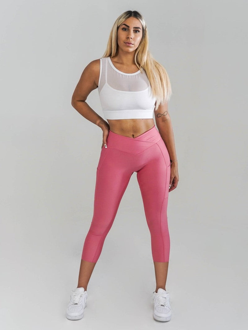 Pristine Pocket Capri Leggings | BUBBLEGUM by Obsession Shapewear