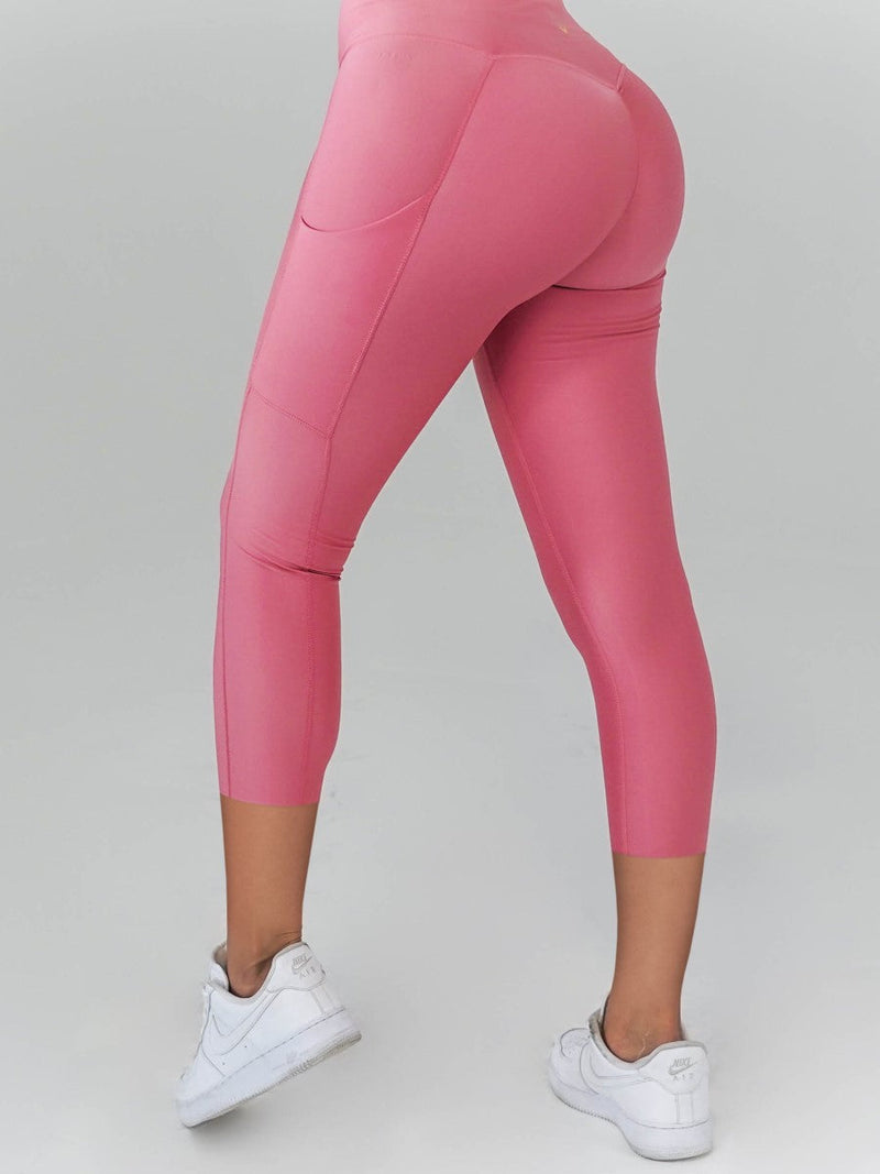 Pristine Pocket Capri Leggings | BUBBLEGUM by Obsession Shapewear