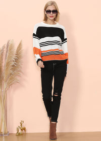 Drop Shoulder Striped Knit Sweater near me