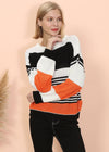 Drop Shoulder Striped Knit Sweater for the office