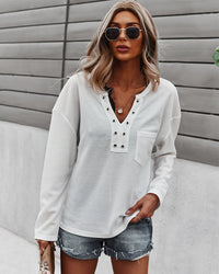 Faux Button Placket Sweater near me