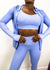 Three-Piece Hooded Zip Jacket, Sports Bra, and High-Rise Leggings Set by Anna-Kaci