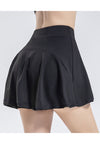 Black Mini Ruffled Flounce Lined Circle Tennis Skirt