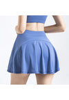 Blue Mini Ruffled Flounce Lined Circle Tennis Skirt