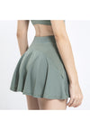 Green Mini Ruffled Flounce Lined Circle Tennis Skirt